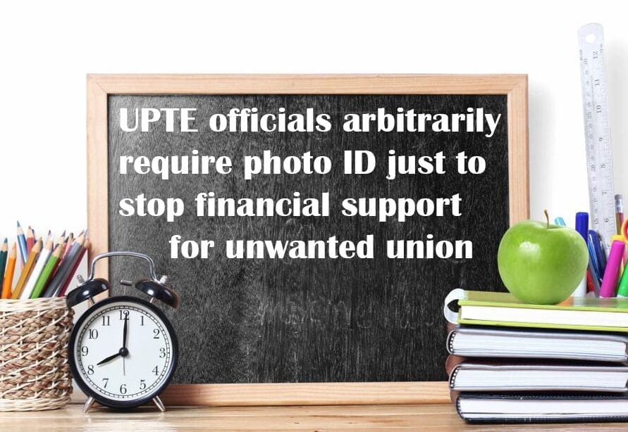UPTE officials arbitrarily board with a clock and some books
