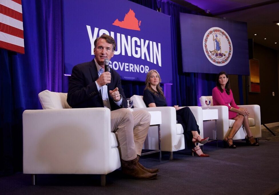 Virginia Gov Glenn Youngkin event with some guests